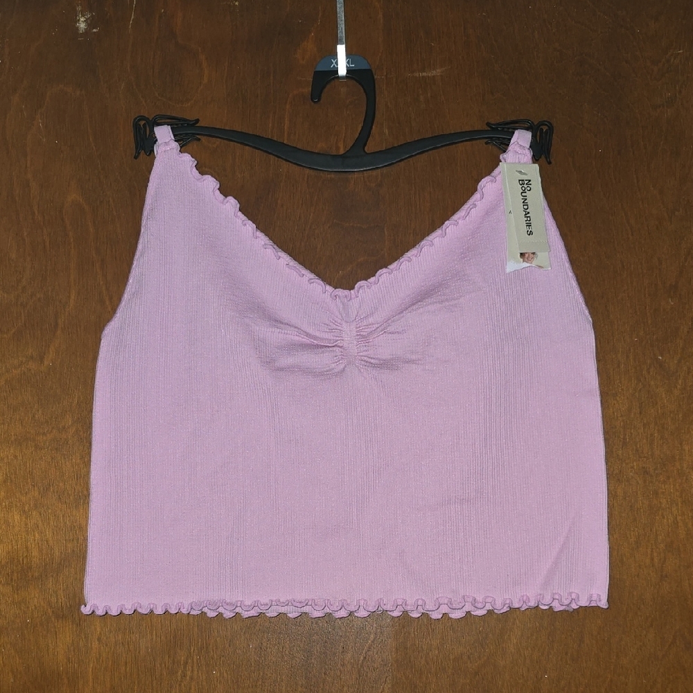 No Boundaries Lavender Pink Ribbed Crop Tank